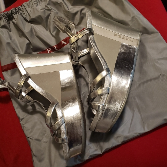 Prada wedges silver exelent condition - Picture 3 of 11